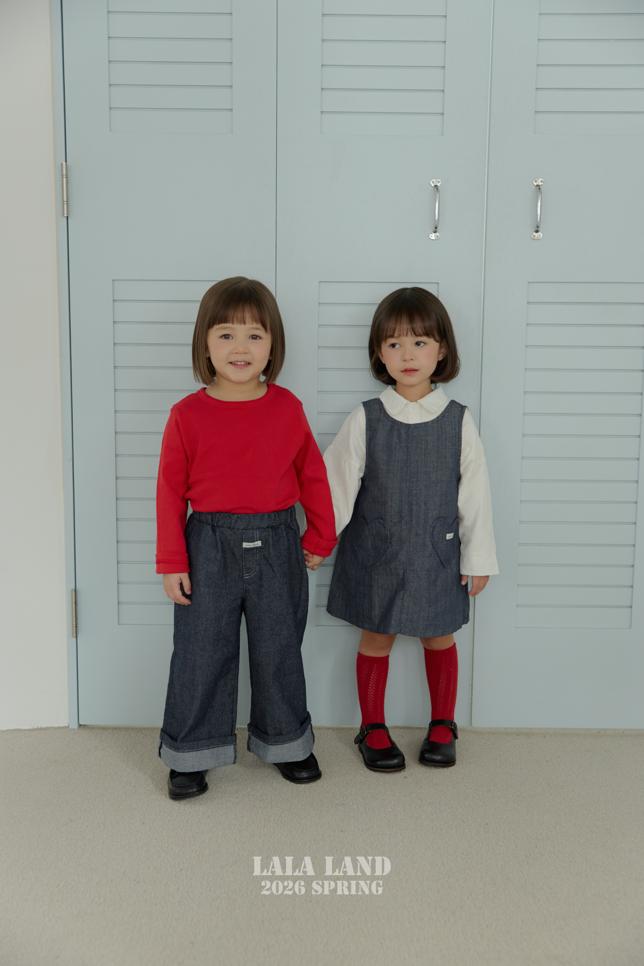 [KIDS] Roll-up stitched denim pants