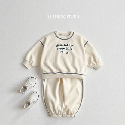 [KIDS] Lettering Stitch Top & Bottom Set