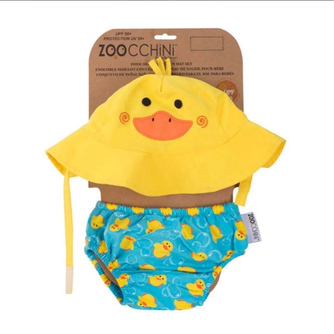 Swim diaper + sun hat sets