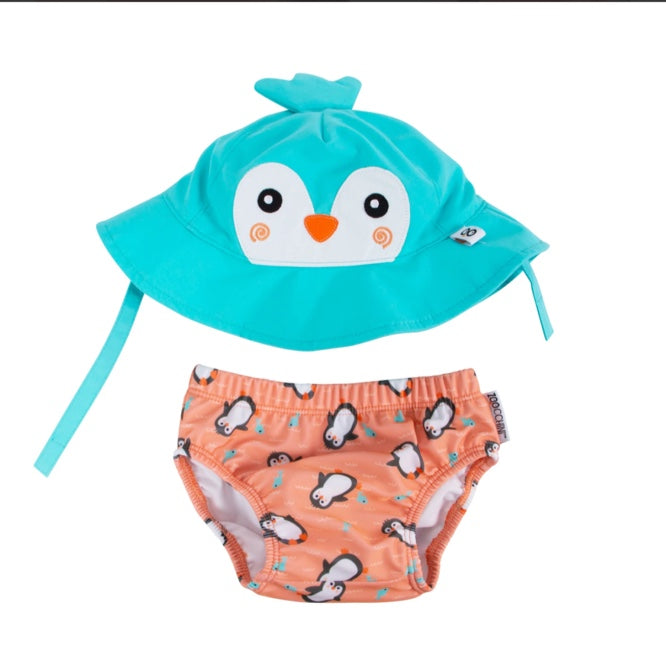 Swim diaper + sun hat sets