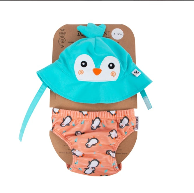 Swim diaper + sun hat sets