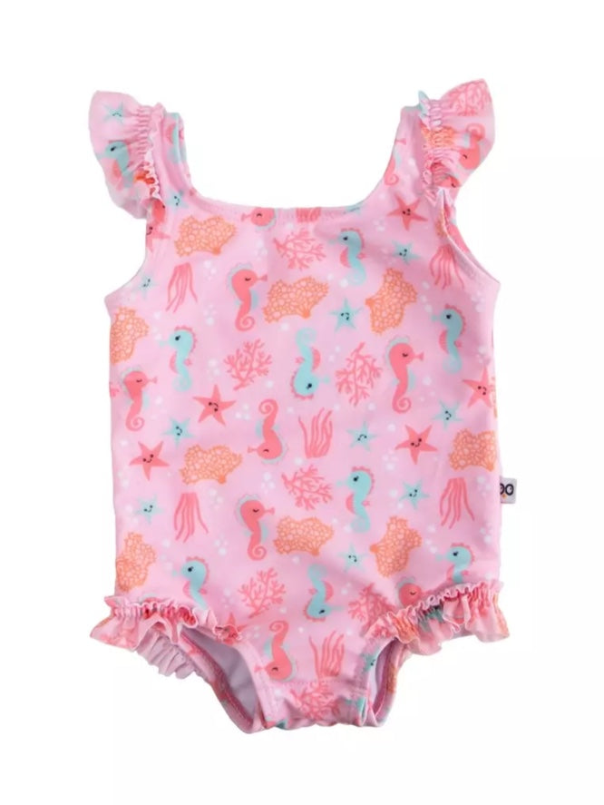 Zoocchini Baby Girl UPF50 Snap Swimsuit & Sunhat Set