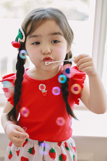 [KIDS] Strawberry Ribbed T-shirt