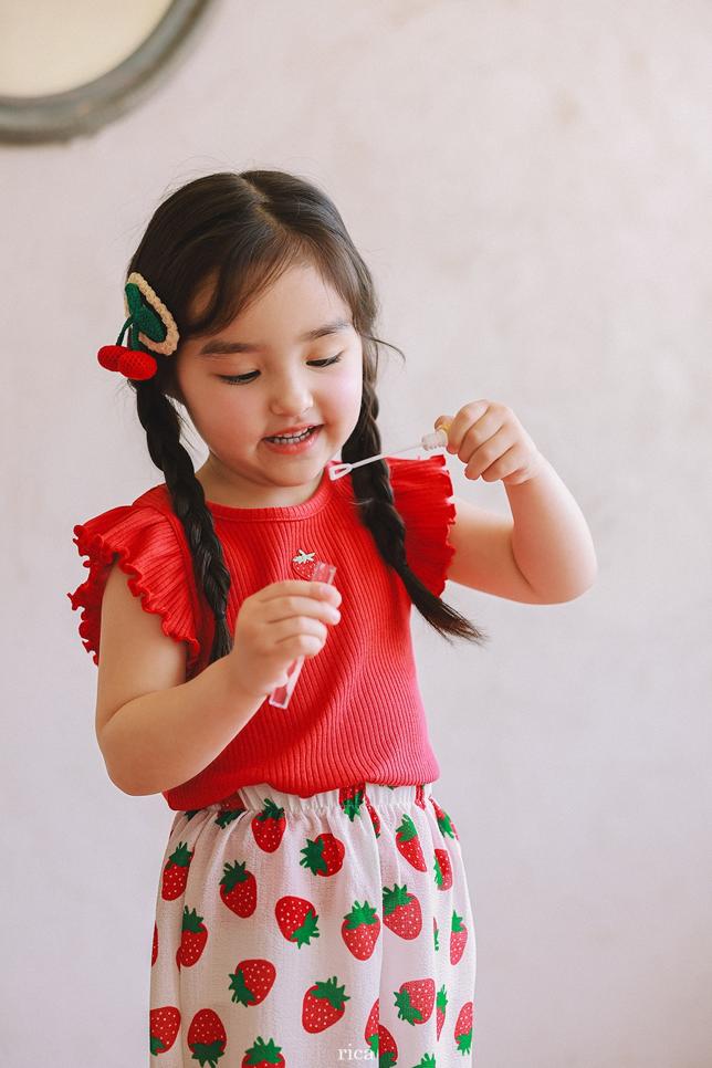 [KIDS] Strawberry Ribbed T-shirt