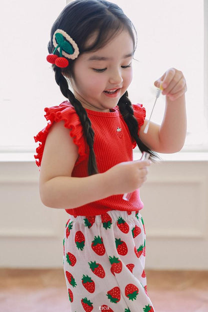 [KIDS] Strawberry Ribbed T-shirt