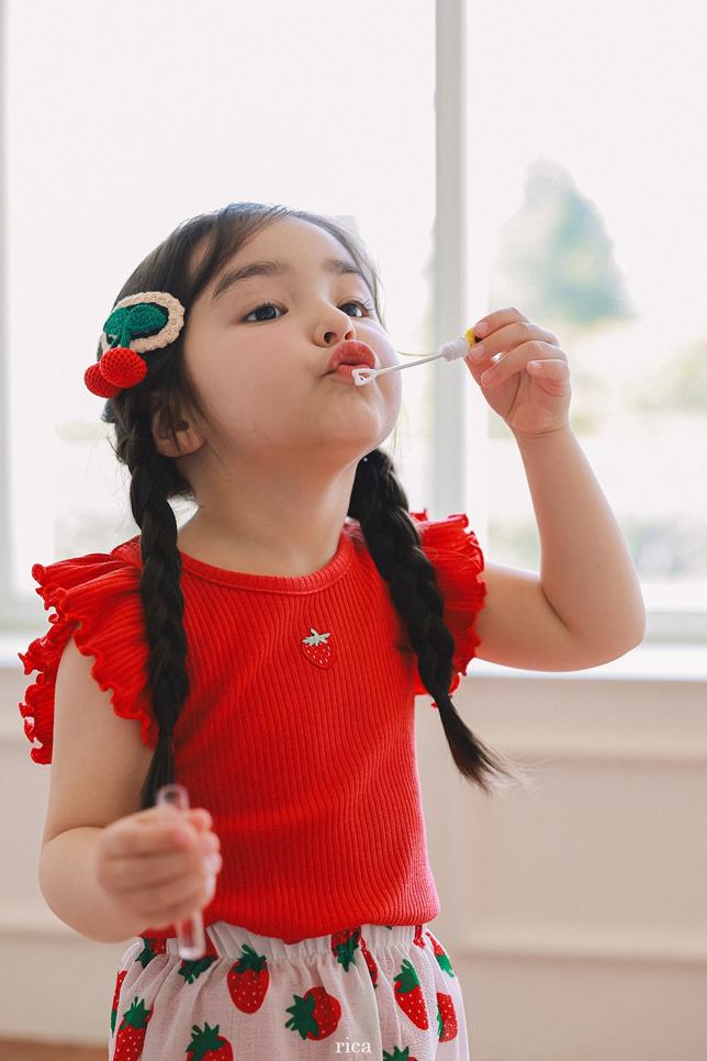 [KIDS] Strawberry Ribbed T-shirt