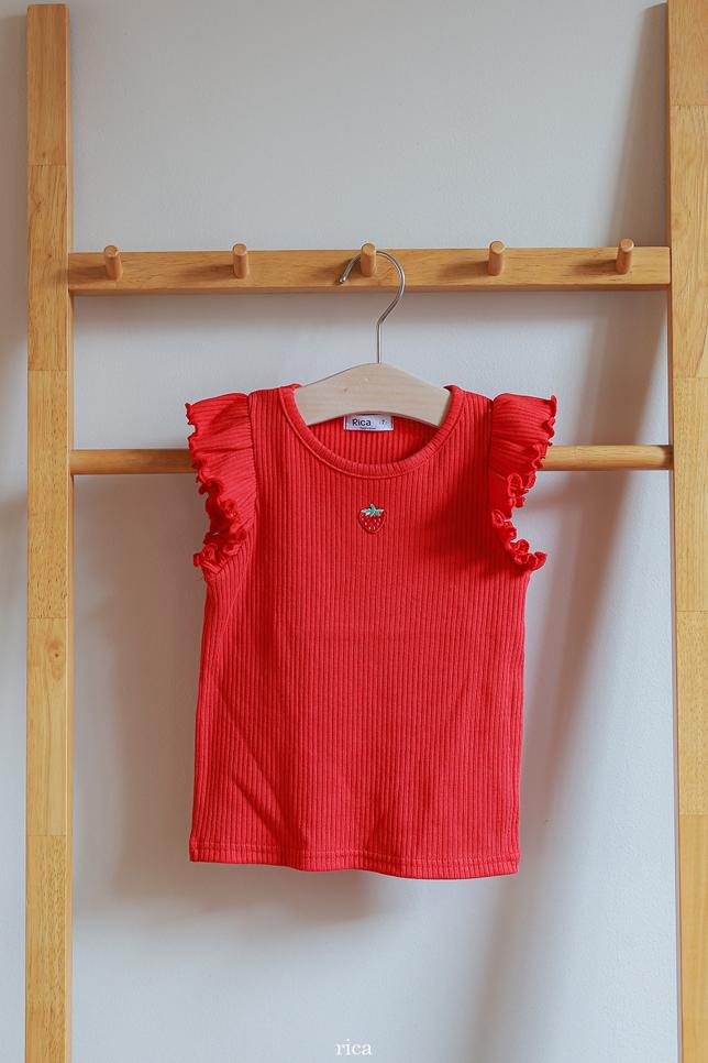 [KIDS] Strawberry Ribbed T-shirt