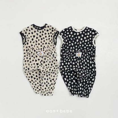 [BABY/KIDS/MOM] Leopard Pleats Mom / Overalls / Toddler Set