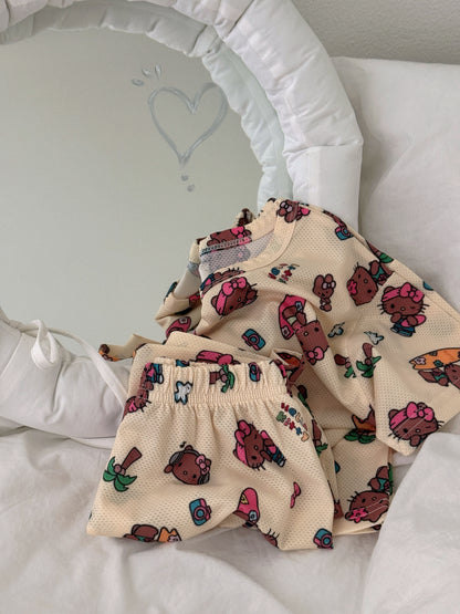 [FAMILY] Kitty Cool Mesh Pajamas