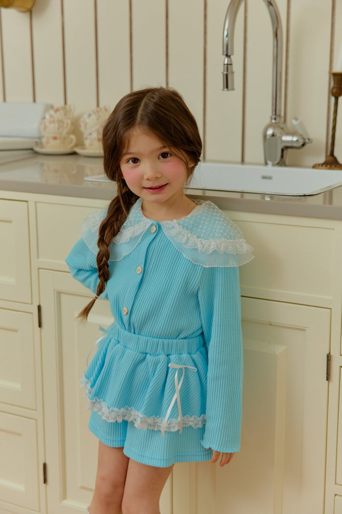 [KIDS] Lace Collar Cardigan
