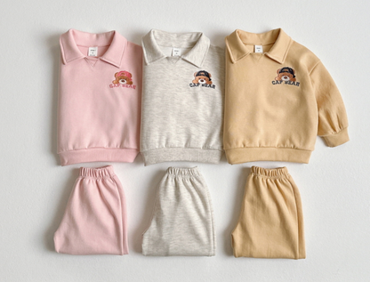 [KIDS] Cap bear collared set