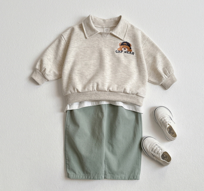 [KIDS] Cap bear collared set