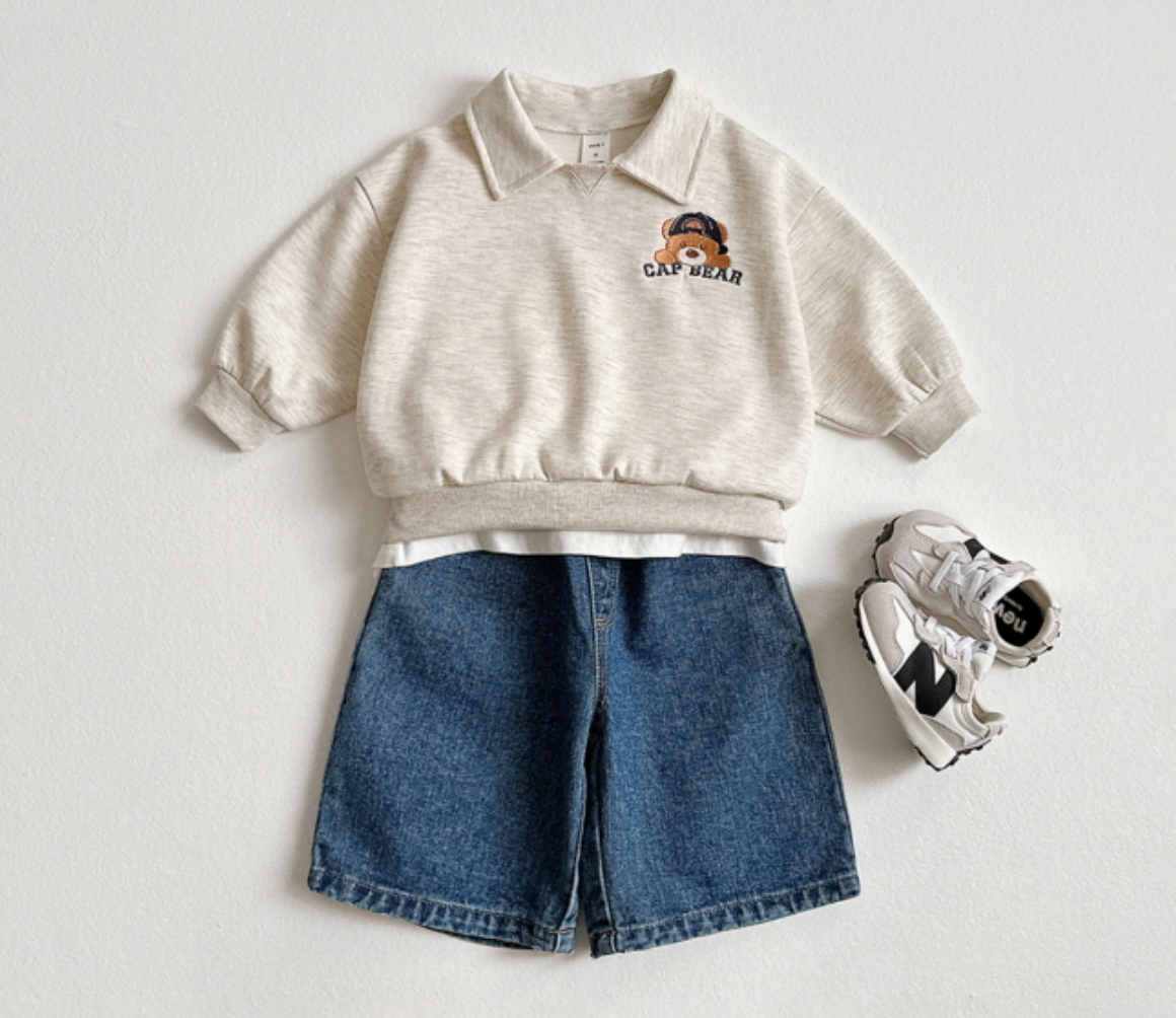 [KIDS] Cap bear collared set