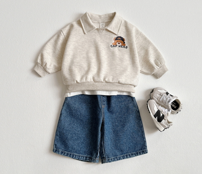 [KIDS] Cap bear collared set