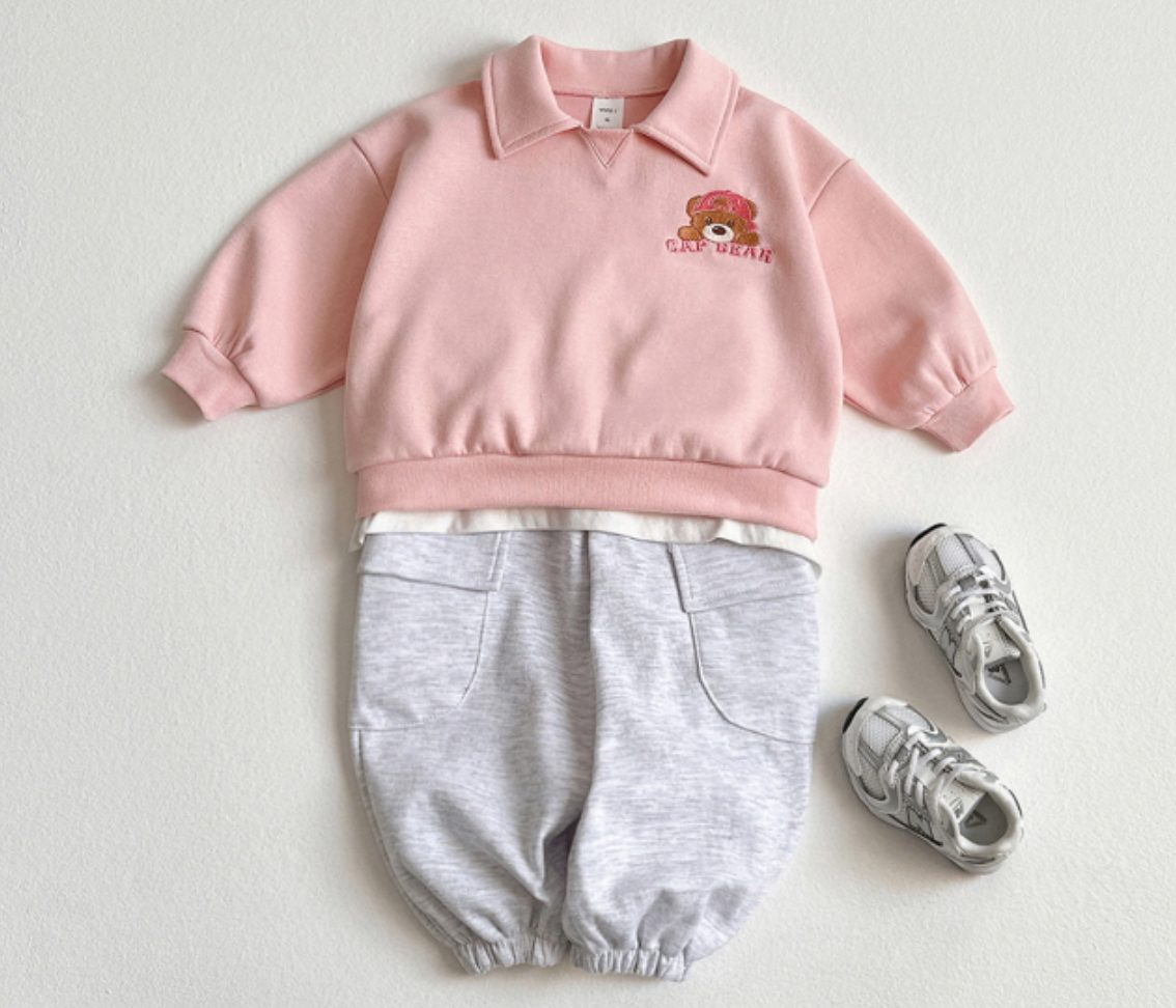 [KIDS] Cap bear collared set