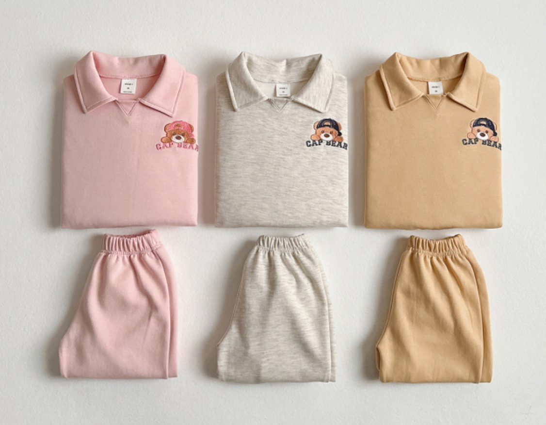 [KIDS] Cap bear collared set