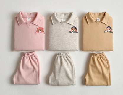 [KIDS] Cap bear collared set