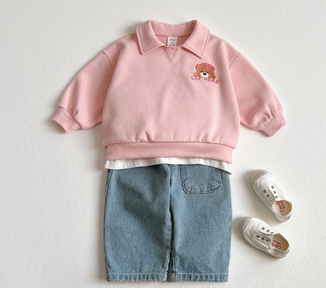 [KIDS] Cap bear collared set