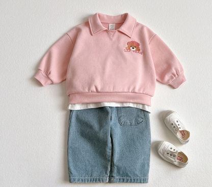 [KIDS] Cap bear collared set