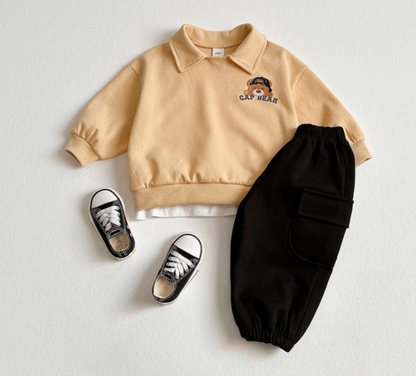 [KIDS] Cap bear collared set