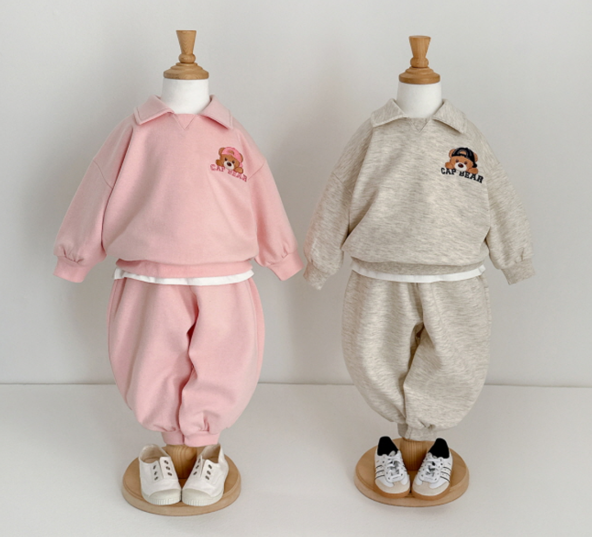 [KIDS] Cap bear collared set
