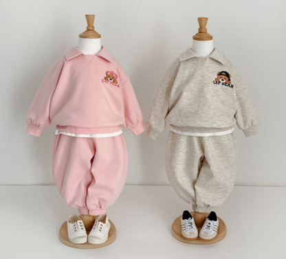[KIDS] Cap bear collared set