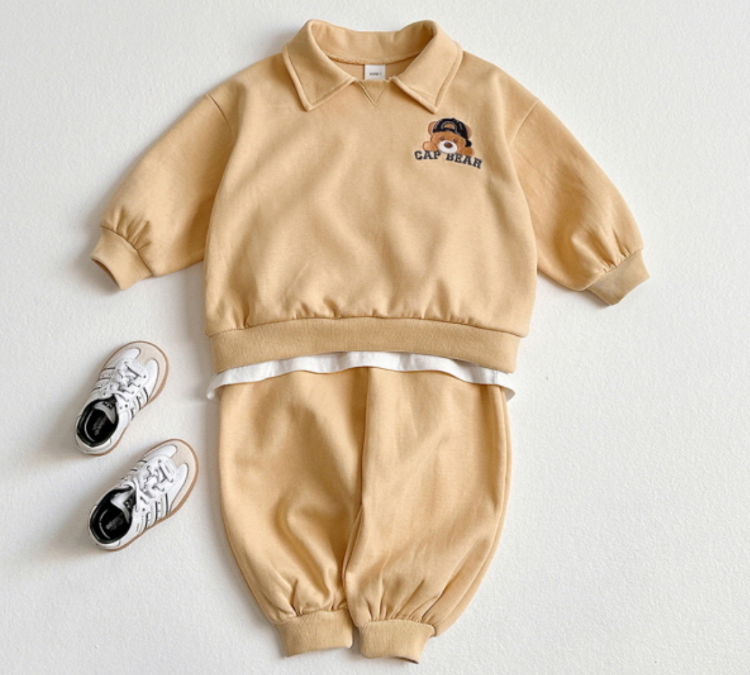 [KIDS] Cap bear collared set
