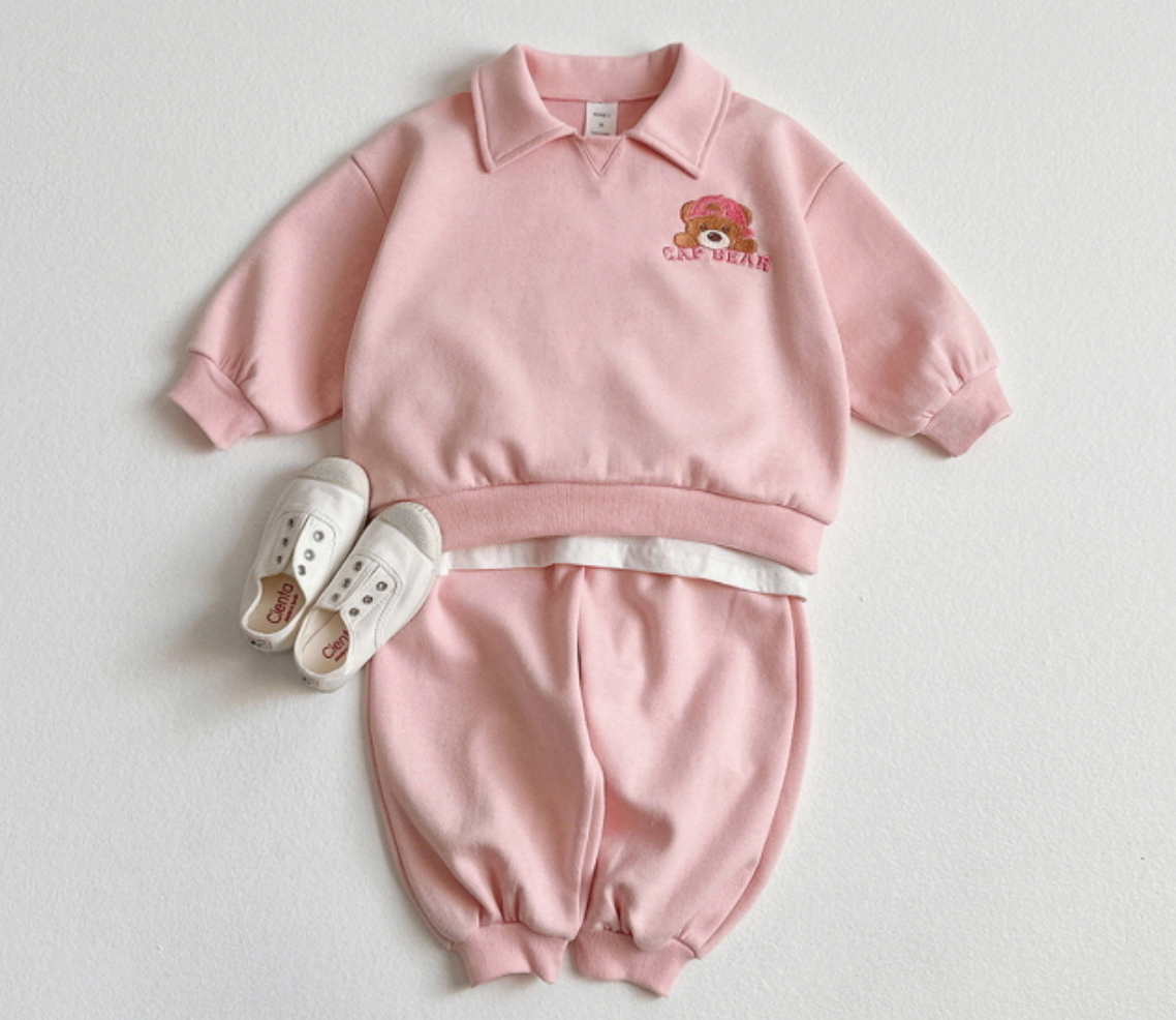 [KIDS] Cap bear collared set