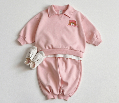 [KIDS] Cap bear collared set