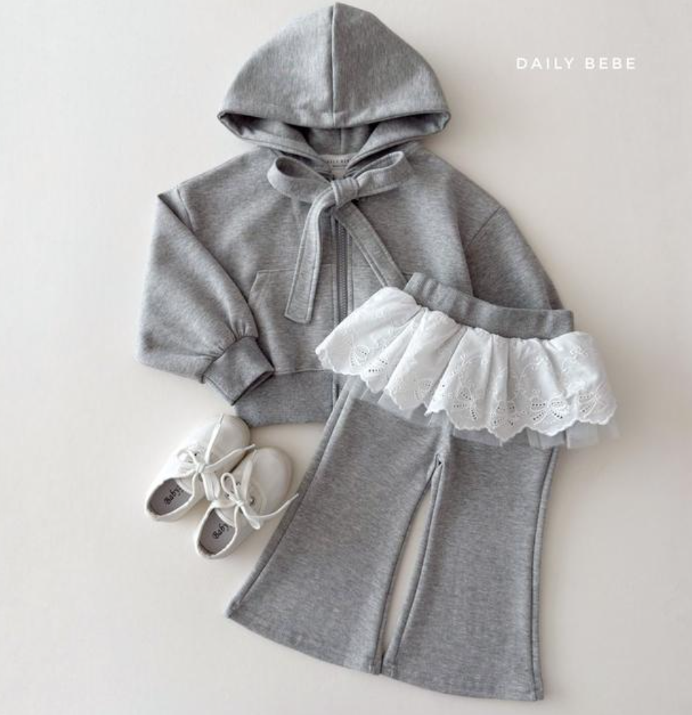 [KIDS] Ribbon Hood Zip-up