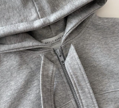 [KIDS] Ribbon Hood Zip-up