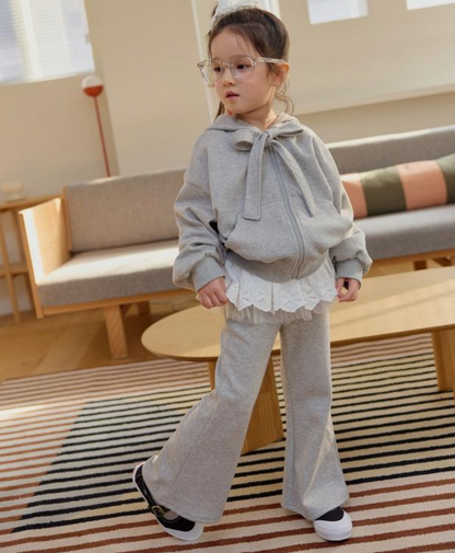 [KIDS] Ribbon Hood Zip-up