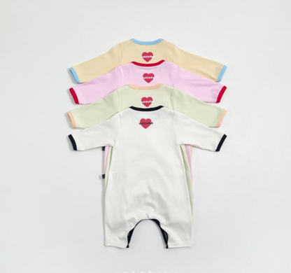 [BABY] Modal Heart Suit + Bunny Hat Set