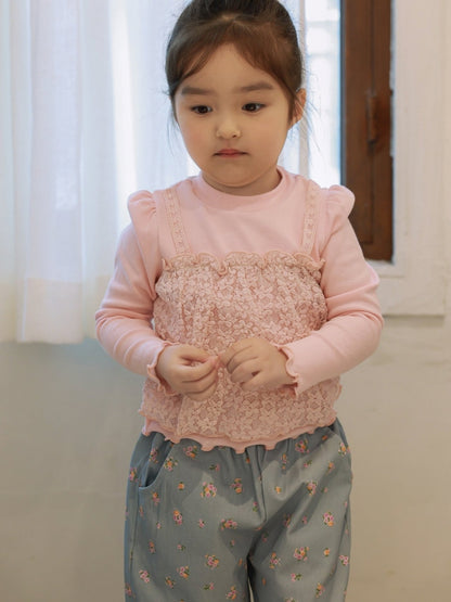 [KIDS/JUNIOR] Spring Lace Double-Layer Blouse
