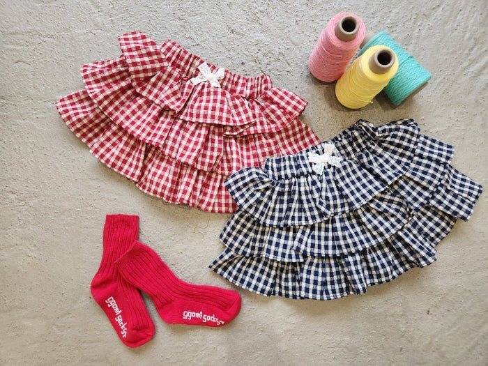 [KIDS/JUNIOR] Checked Tiered Skirt