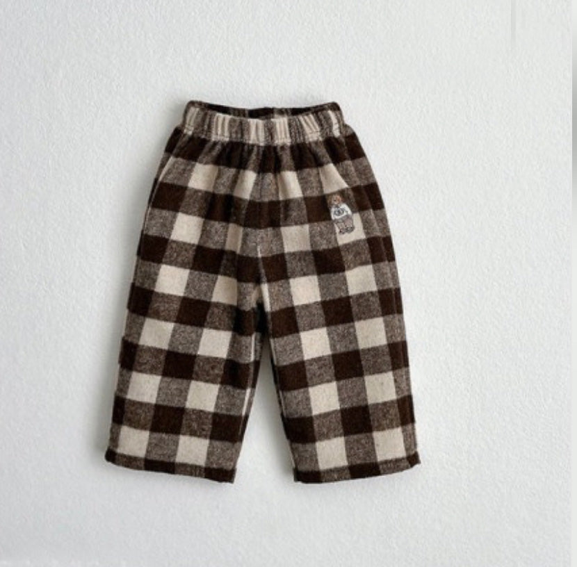 Bear check pants