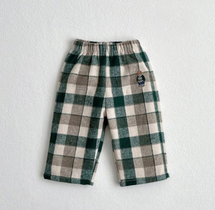 Bear check pants