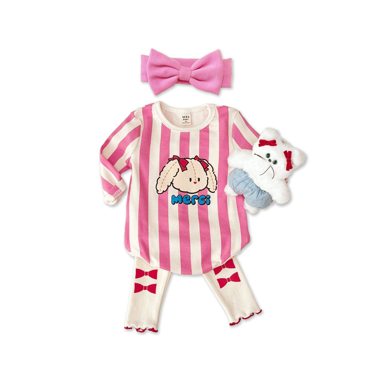 Stripe rabbit bodysuit