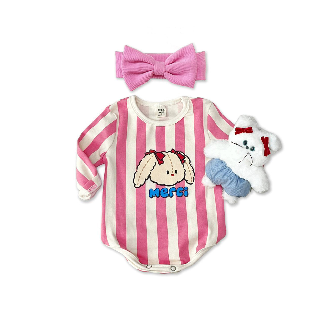 Stripe rabbit bodysuit