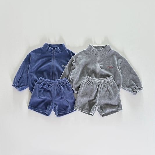 Velour zip up set