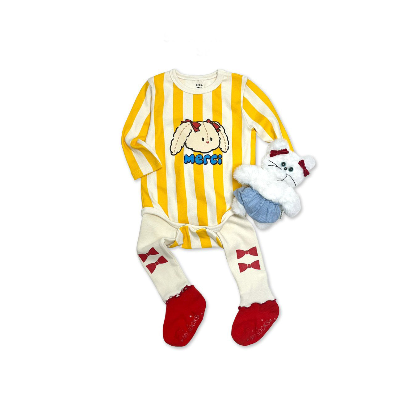 Stripe rabbit bodysuit