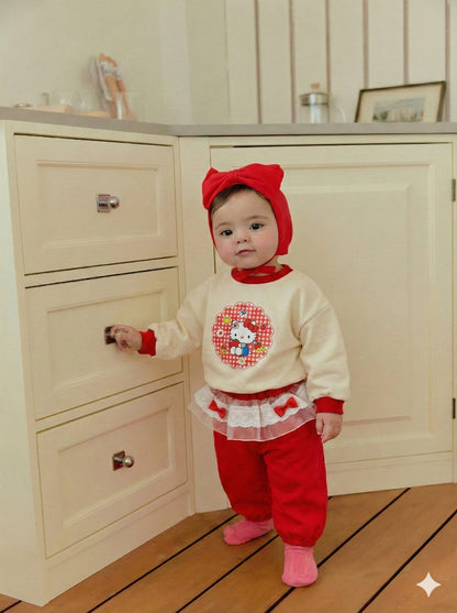 [BABY] Kitty top and bottom set