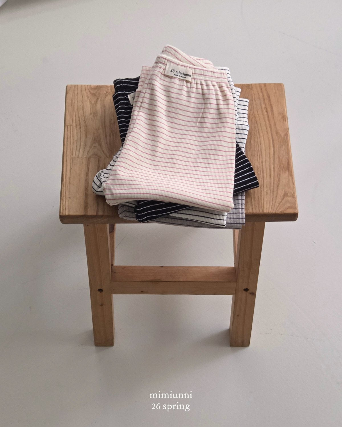 [KIDS] 1+1 Ribbed Striped Pants