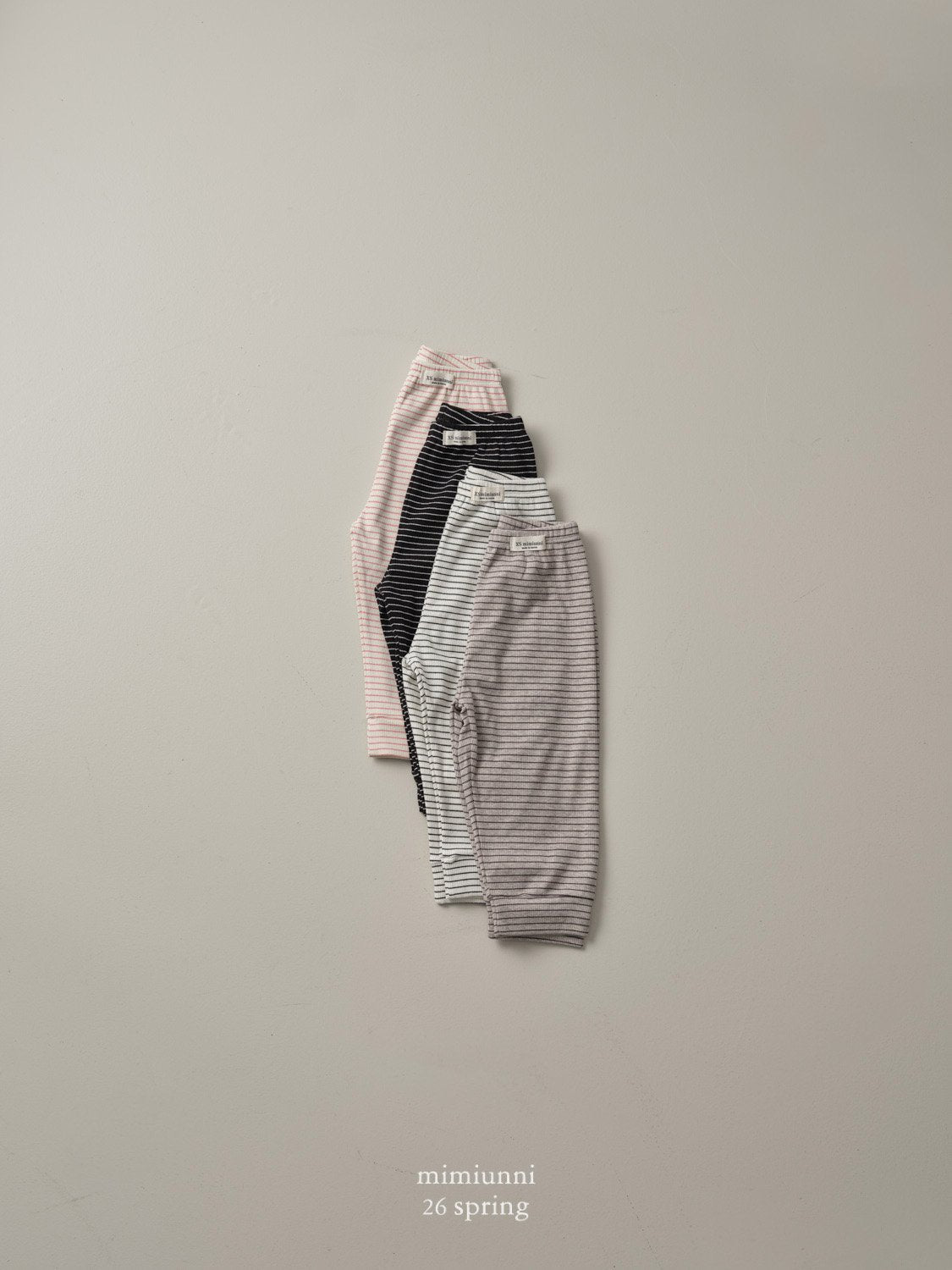 [KIDS] 1+1 Ribbed Striped Pants