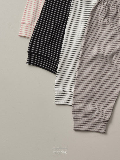 [KIDS] 1+1 Ribbed Striped Pants