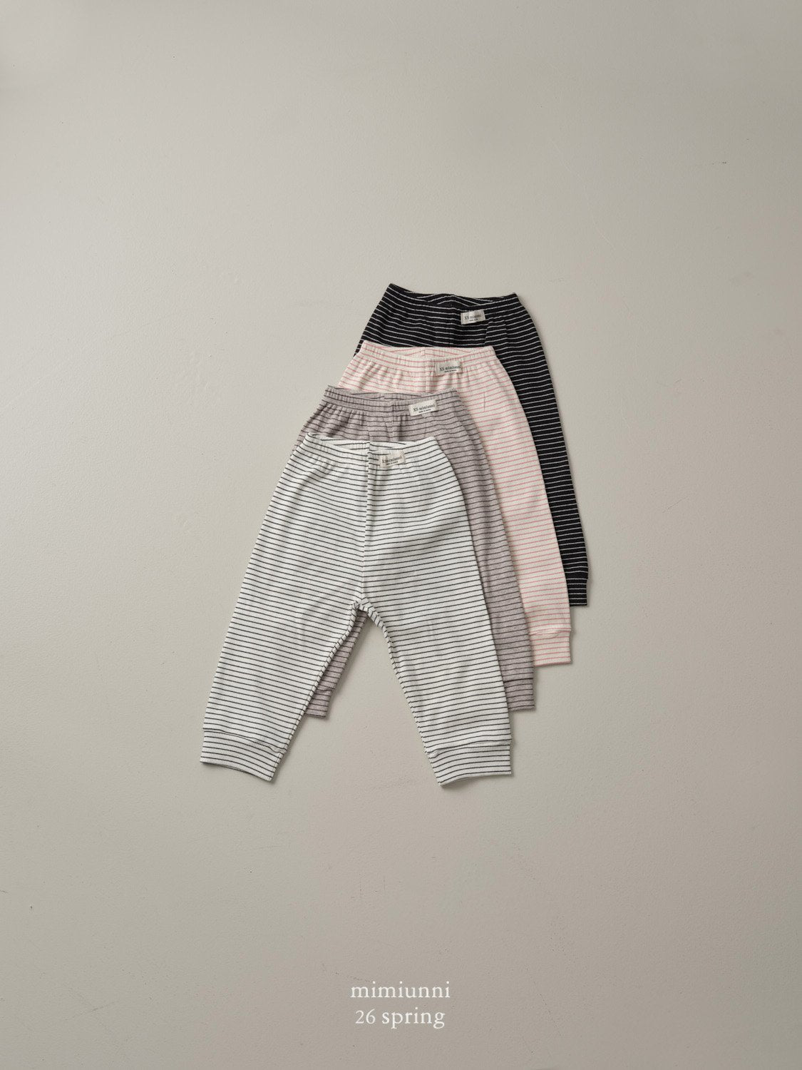[KIDS] 1+1 Ribbed Striped Pants