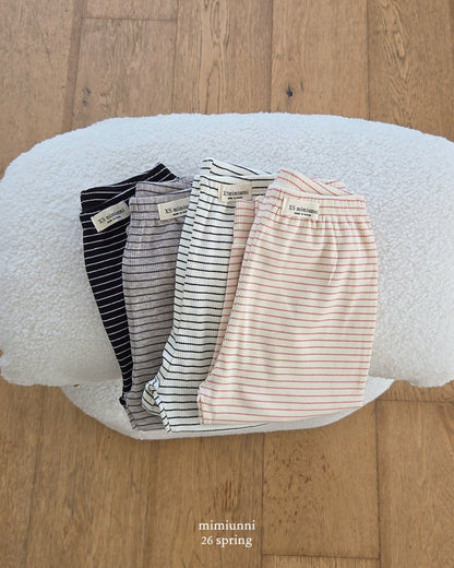 [KIDS] 1+1 Ribbed Striped Pants