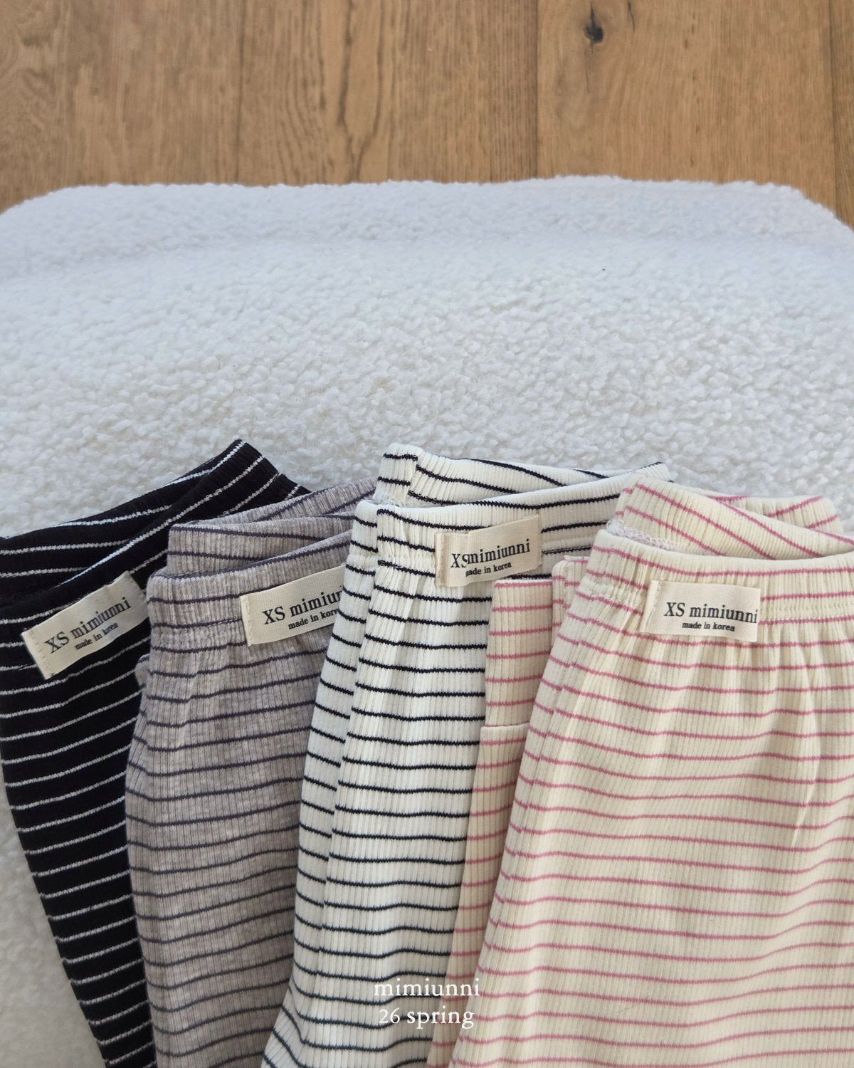 [KIDS] 1+1 Ribbed Striped Pants