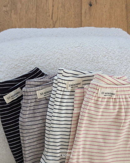 [KIDS] 1+1 Ribbed Striped Pants