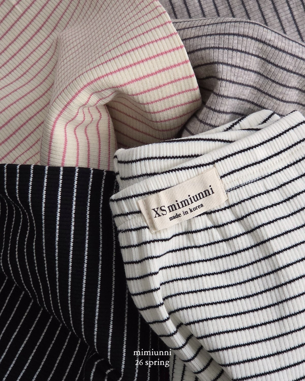 [KIDS] 1+1 Ribbed Striped Pants